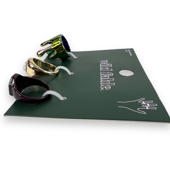 Wild Fable Women's 3-Piece Fashion Statement Rings Set Assorted Sizes 6, 7, 8 - Picture 7 of 12